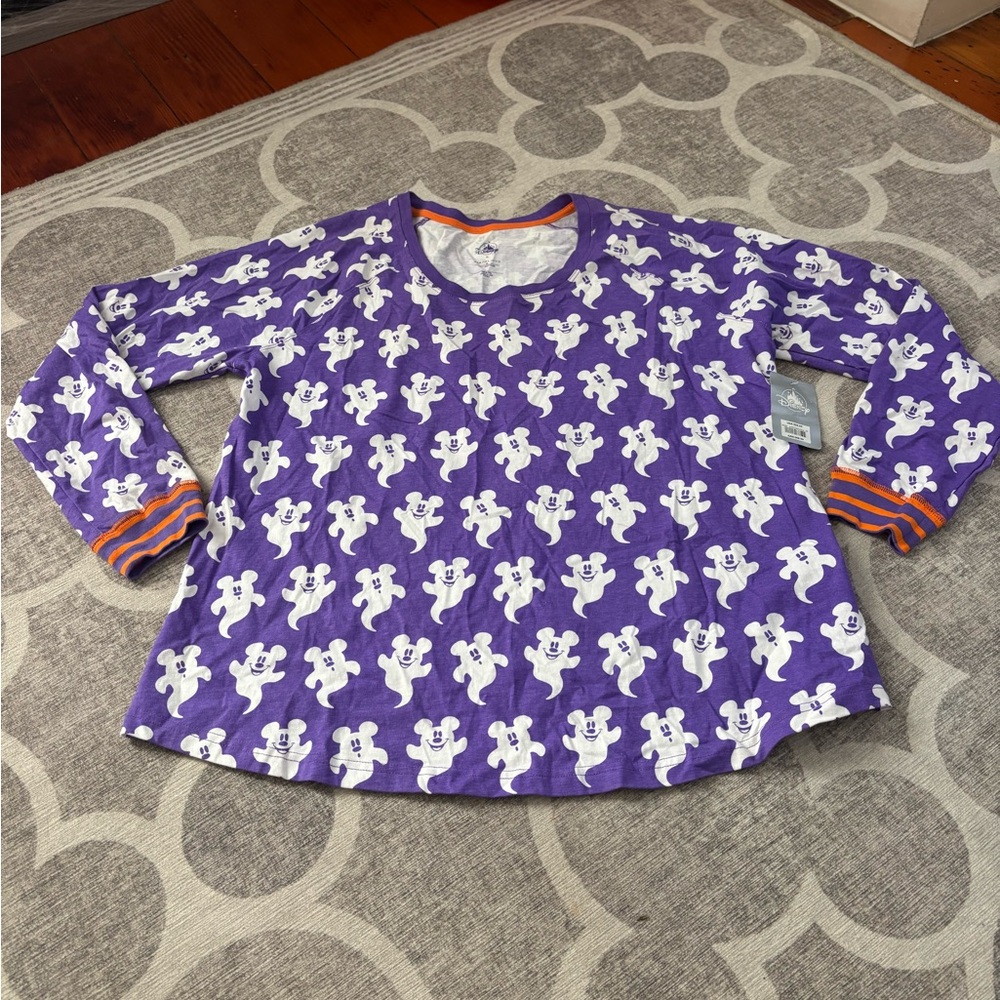 Disney Purple and White Ghost Print Pants